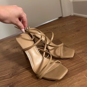 Express Nude Strappy Heels